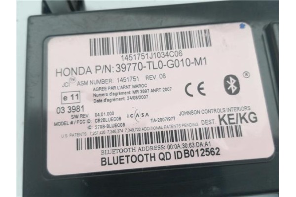 Recambio de modulo electronico para honda accord viii tourer (cm_) 2.2 i-ctdi referencia OEM IAM 39770TL0G010M1  
