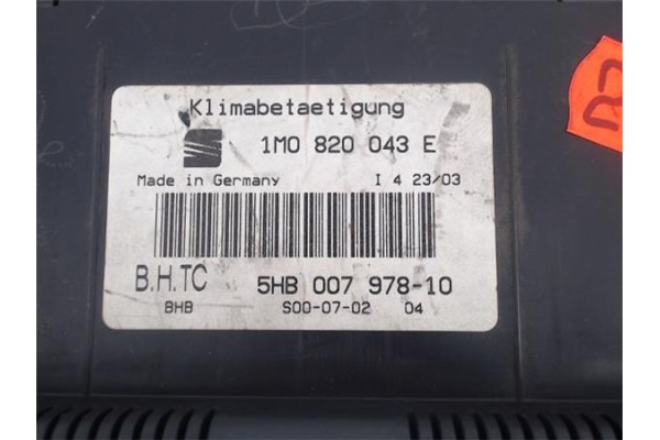 Recambio de mandos climatizador para seat leon (1m1) referencia OEM IAM (1M0820043E) (5HB007978-10) 