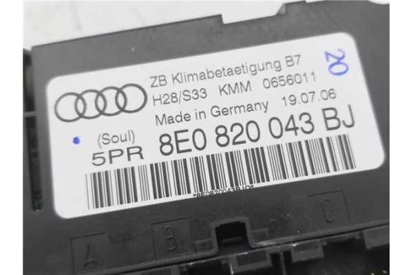 Recambio de mandos climatizador para audi a4 berlina (8e) 2.0 tdi (dpf) (125kw) referencia OEM IAM 8E0820043BJ 0656011 