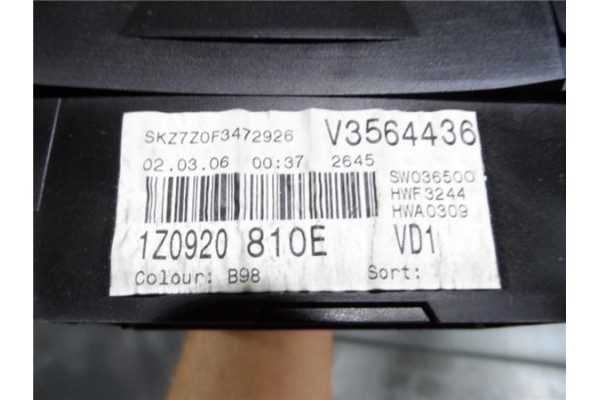 Recambio de cuadro completo para skoda octavia berlina (1z3) 2.0 tdi 16v referencia OEM IAM 1Z0920810E V3564436 