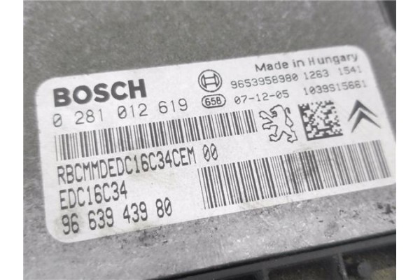 Recambio de centralita para citroen berlingo combi 1.6 hdi 90 referencia OEM IAM 9663943980 0281012619 