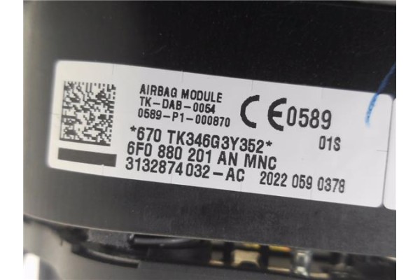 Recambio de airbag volante para seat ibiza (kj1) 1.0 fr referencia OEM IAM 6F0880201AN 3132874032AC 