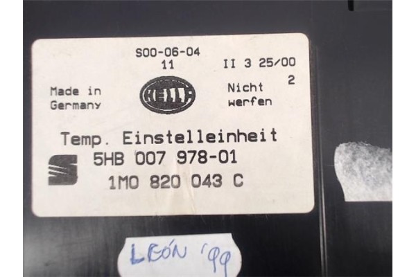 Recambio de mandos climatizador para seat leon (1m1) referencia OEM IAM (1M0820043C) (5HB007978-01) 