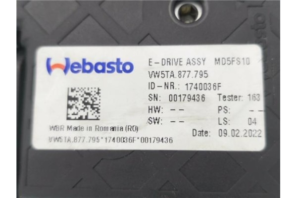 Recambio de motor techo electrico para seat ibiza (kj1) 1.0 fr referencia OEM IAM 1740036F VW5TA877795 