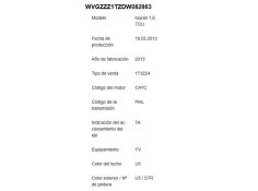 volkswagen touran (1t3) del año 2013