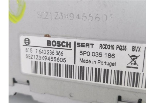 Recambio de autoradio para seat leon (1p1) 1.4 tsi referencia OEM IAM 5P0035186 8157640236366 