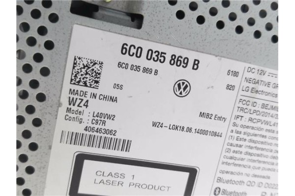 Recambio de autoradio para volkswagen polo v (6c1) 1.4 advance bmt referencia OEM IAM 6C0035869B  
