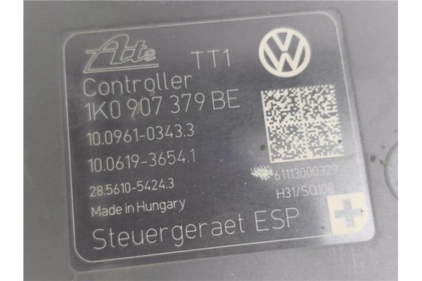 Recambio de nucleo abs para volkswagen golf vi (5k1) 1.6 advance referencia OEM IAM 1K0907379BE 10096103433 