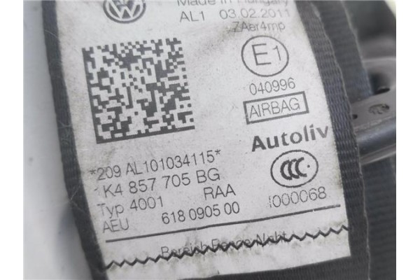 Recambio de cinturon seguridad delantero izquierdo para volkswagen golf vi (5k1) 1.6 advance referencia OEM IAM 1K4857705BG 6179