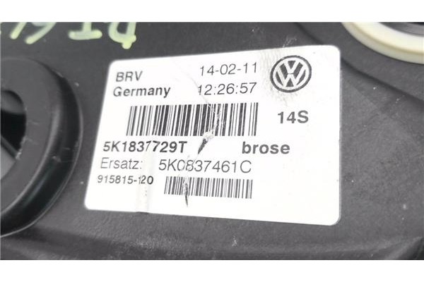Recambio de elevalunas electrico delantero izquierdo para volkswagen golf vi (5k1) 1.6 advance referencia OEM IAM 5K1837729T  