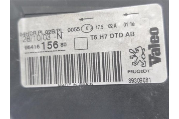 Recambio de faro delantero dcho para peugeot 307 break (3e) 2.0 hdi 110 referencia OEM IAM 9641615680 89309081 