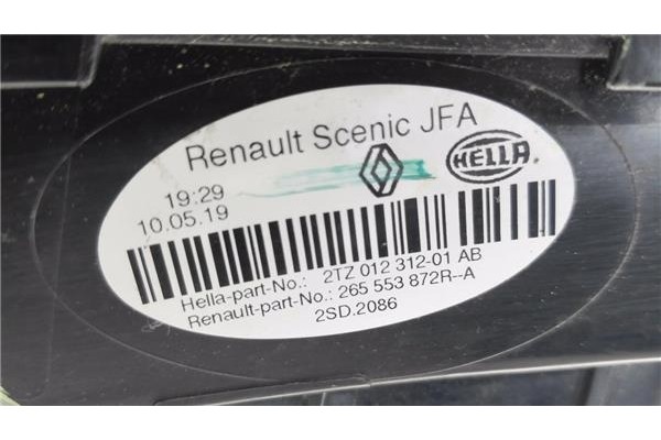 Recambio de piloto interior izquierdo para renault scenic iv 1.3 tce referencia OEM IAM 265553872R 2TZ01231201AB 
