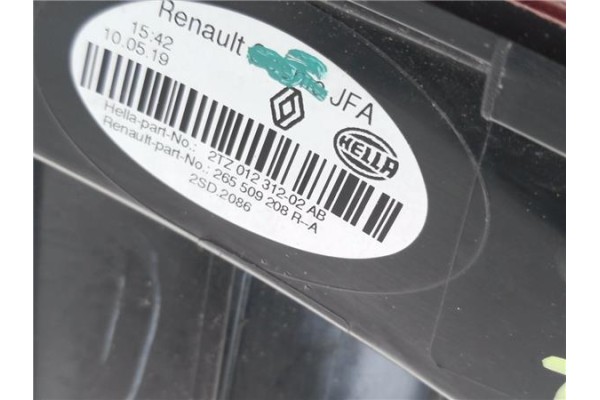 Recambio de piloto porton trasero derecho para renault scenic iv 1.3 tce referencia OEM IAM 265509208R  