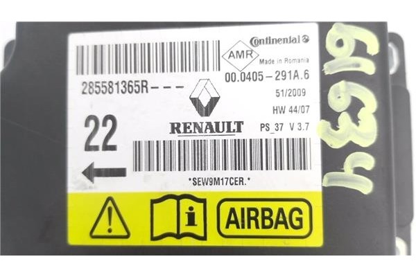 Recambio de centralita airbag para renault megane iii berlina 5p 1.5 expression referencia OEM IAM 285581365R  