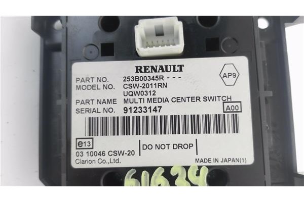 Recambio de mando multifuncion para renault megane iii berlina 5p 1.5 expression referencia OEM IAM 253B00345R CSW2011RN 