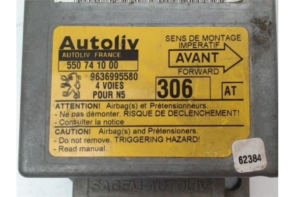 Recambio de centralita airbag para peugeot 306 3/5 pt. / 4 pt. (s2) 2.0 hdi referencia OEM IAM 9636995580 550741000 
