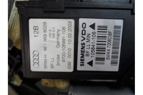 Recambio de mecanismo elevalunas delantero derecho para audi a4 berlina (8e) 1.9 tdi (96kw) referencia OEM IAM 8E1959802B 5WK470