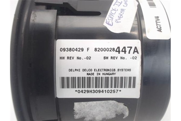 Recambio de mandos climatizador para renault espace iv (jk0) referencia OEM IAM 8200028447A 09380429F 