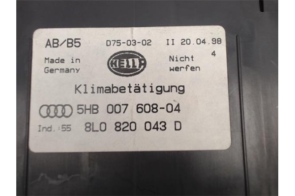 Recambio de mandos climatizador para audi a3 (8l) referencia OEM IAM 8L0820043D 5HB007608-04 