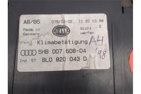 Recambio de mandos climatizador para audi a3 (8l) referencia OEM IAM 8L0820043D 5HB007608-04 