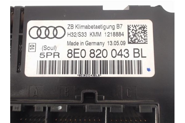 Recambio de mandos climatizador para seat exeo berlina (3r2) referencia OEM IAM (8E0820043BL) (1218884) 