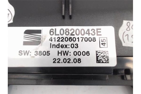 Recambio de mandos climatizador para seat ibiza (6l1) referencia OEM IAM (6L0820043E) (412206017008) 