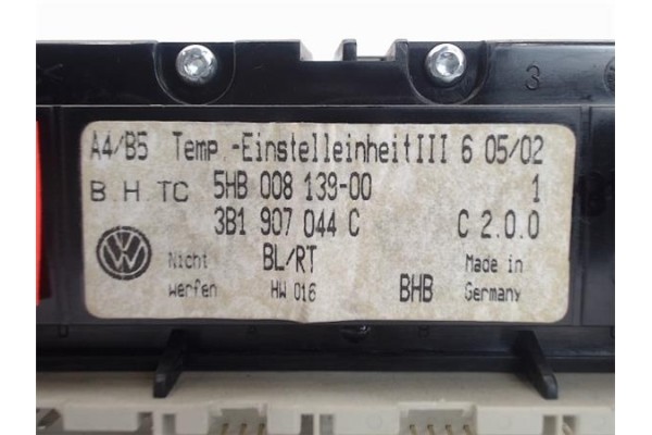 Recambio de mandos climatizador para volkswagen golf iv berlina (1j1) referencia OEM IAM 3B1907044C 5HB008139-00 