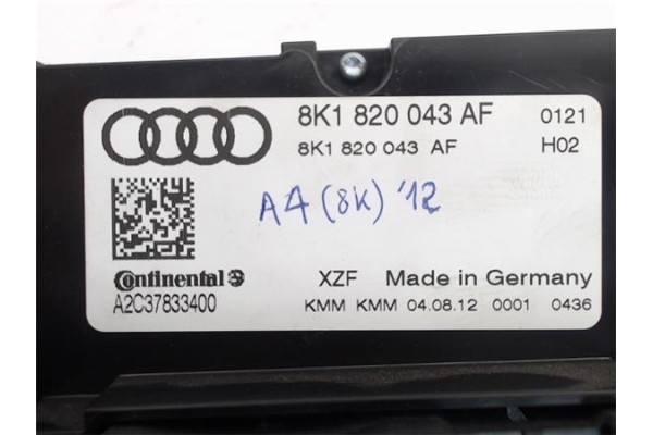 Recambio de mandos climatizador para audi a4 avant (8k5) referencia OEM IAM 8K1820043AF XA2C37833400 