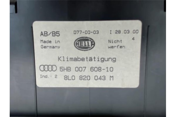 Recambio de mandos climatizador para audi a3 (8l)(1996) 1.8 ambiente [1,8 ltr. - 92 kw 20v] referencia OEM IAM 8L0820043M 5HB007