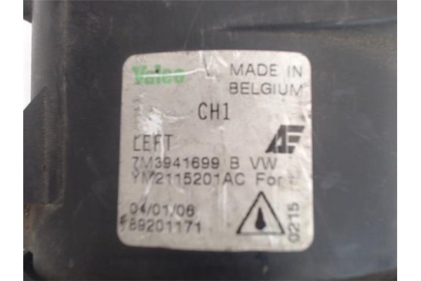 Recambio de faro antiniebla izquierdo para seat alhambra (7v9) referencia OEM IAM 7M3941699B 89201171 7M3941699C , AUDI | 7M3941