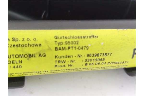 Recambio de anclaje cinturon delantero derecho para citroen c3 1.1 i referencia OEM IAM 8973TG 9639873877 