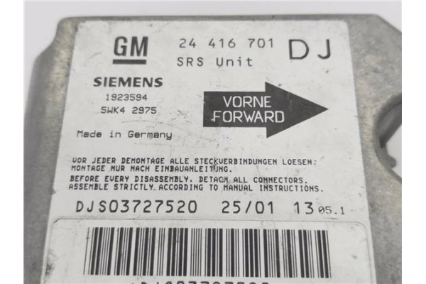 Recambio de centralita airbag para opel vectra b berlina 2.2 dti 16v referencia OEM IAM 24416701DJ 5WK42975 
