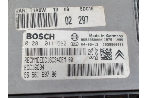Recambio de centralita para peugeot 206 1.6 hdi 110 referencia OEM IAM 9656169780 0281011560 