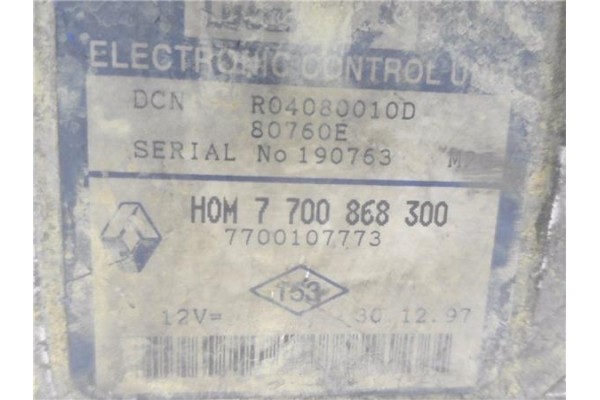 Recambio de centralita para renault kangoo i (f/kc0) d 55 1.9 (kc0d) referencia OEM IAM 7700868300 R04080010D 