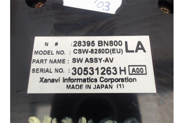 Recambio de mandos climatizador para nissan almera (n16/e) referencia OEM IAM 28395BN801  