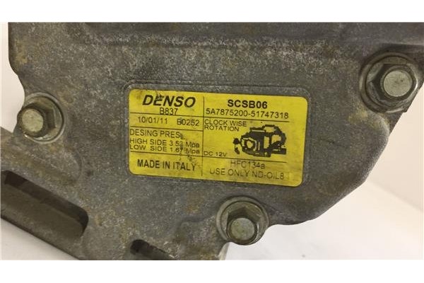 Recambio de compresor aire acond. para fiat 500 1.2 referencia OEM IAM SCSB06 5A787520051747318 