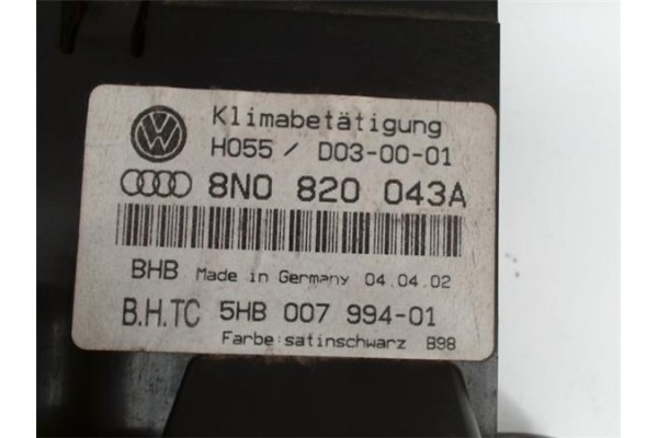 Recambio de mandos climatizador para audi tt (8n3/8n9)(1998) 1.8 t quattro roadster (132kw) [1,8 ltr. - 132 kw 20v turbo] refere