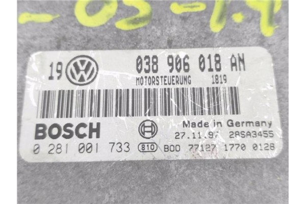 Recambio de centralita para volkswagen golf iv berlina (1j1) 1.9 tdi referencia OEM IAM 038906018AN 0281001733 