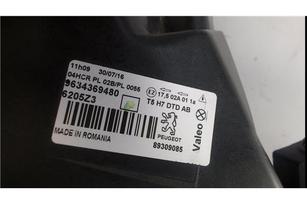 Recambio de faro delantero dcho para peugeot 307 (3a/c) 2.0 hdi 90 referencia OEM IAM 6205Z3  