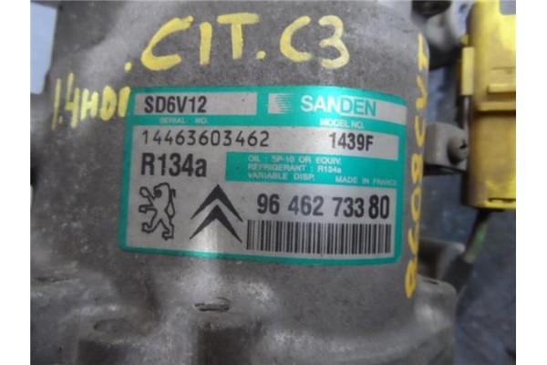 Recambio de compresor aire acond. para citroen c3 1.4 hdi referencia OEM IAM 9646273380 SD6V12 1439F 6453JL , PEUGEOT | 6453LF ,