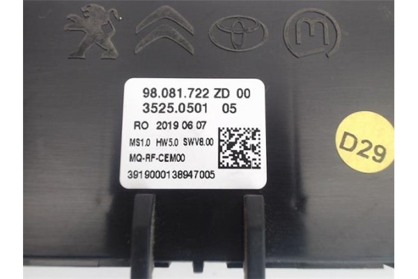 Recambio de mandos calefaccion / a.a. para citroen jumpy furgón 2.0 club m referencia OEM IAM 98081722zd  