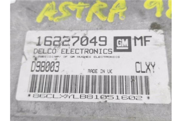 Recambio de centralita para opel astra f berlina 1.6 referencia OEM IAM 16227049 D98003 