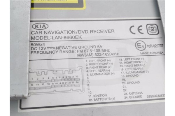 Recambio de pantalla para kia carnival 2.9 crdi referencia OEM IAM LAN8660EK  