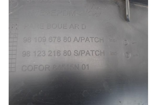 Recambio de pase rueda trasero derecho para citroen jumpy furgón 2.0 club m referencia OEM IAM 9810967880  