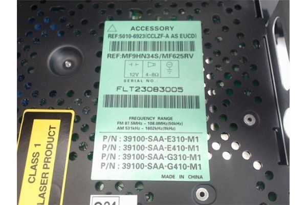 Recambio de radio / cd para honda jazz (gd1/5) 1.4 referencia OEM IAM 39100saae310m1  