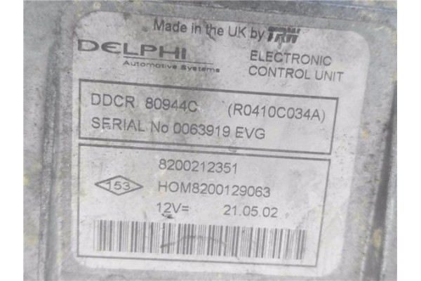 Recambio de centralita para renault clio ii fase i (b/cb0) 1.5 dci (b/cb07) referencia OEM IAM 8200129063 8200212351 