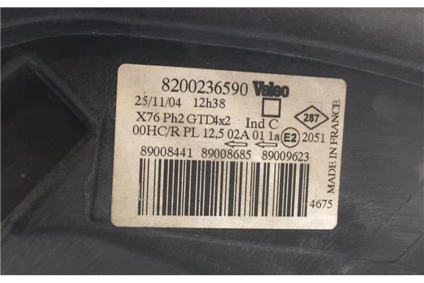 Recambio de faro delantero izquierdo para renault kangoo i (f/kc0) 1.5 authentique referencia OEM IAM 8200238590  