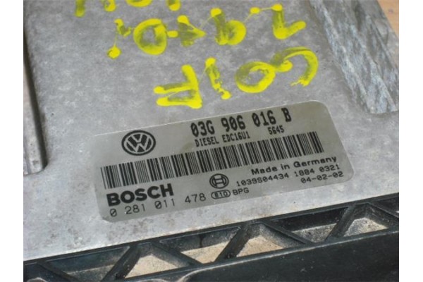 Recambio de centralita para volkswagen golf v berlina (1k1)(2003) 1.9 tdi referencia OEM IAM 03G906016 0281011478 