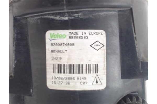 Recambio de faro antiniebla derecho para renault megane ii berlina 3p referencia OEM IAM 8200074008  