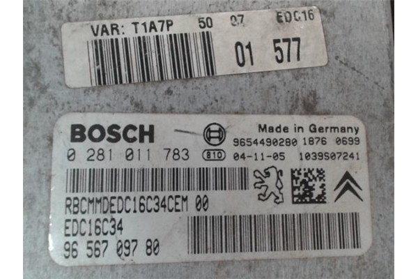 Recambio de centralita para peugeot 206 1.4 hdi eco 70 referencia OEM IAM 9656709780 0281011783 